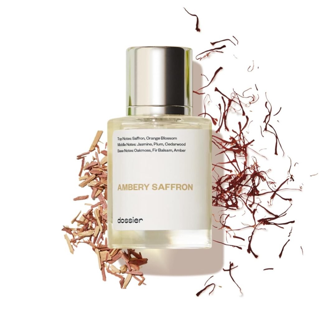 Dossier – Ambery Saffron 1.7 Fl Oz (50ml) – Eau de Parfum – Inspired by B.accarat R.ouge 540 – Vegan, Unisex Perfume Spray