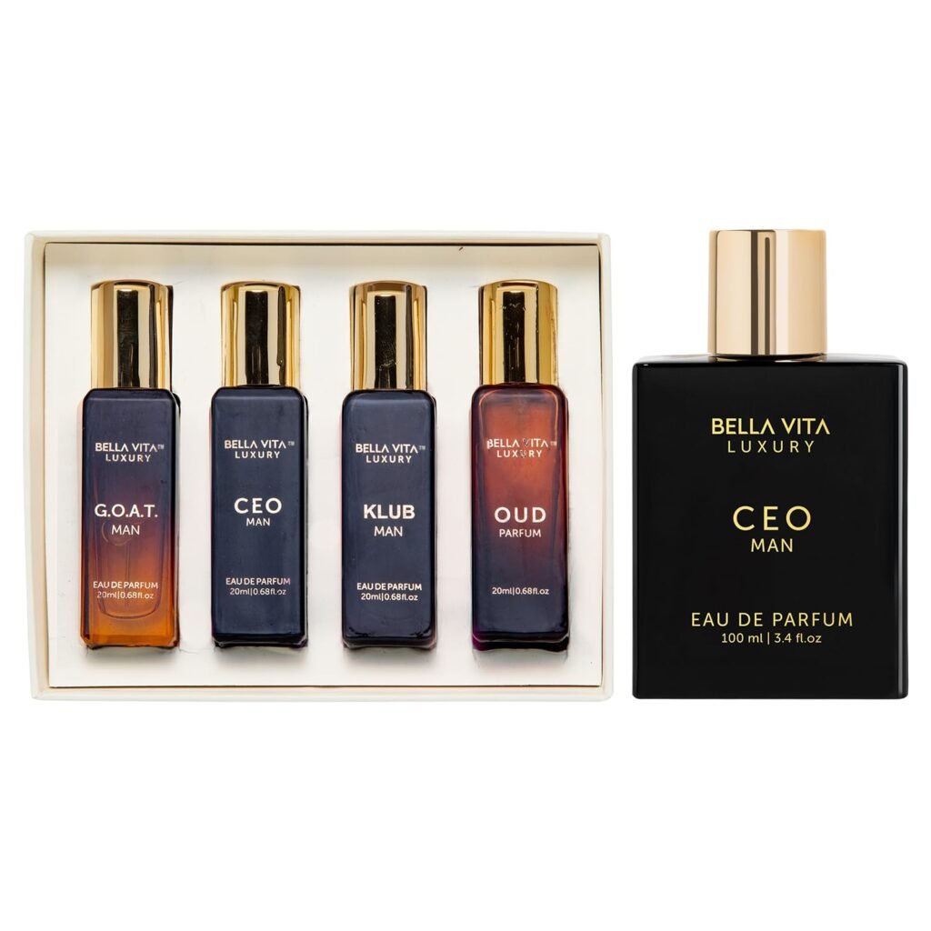 BellaVita Luxury CEO Man & Mens Gift Set Perfume Cologne for Men Combo| Long-Lasting Men’s Cologne with Lemon, Lavender, Tonka & Agarwood Perfume for Men